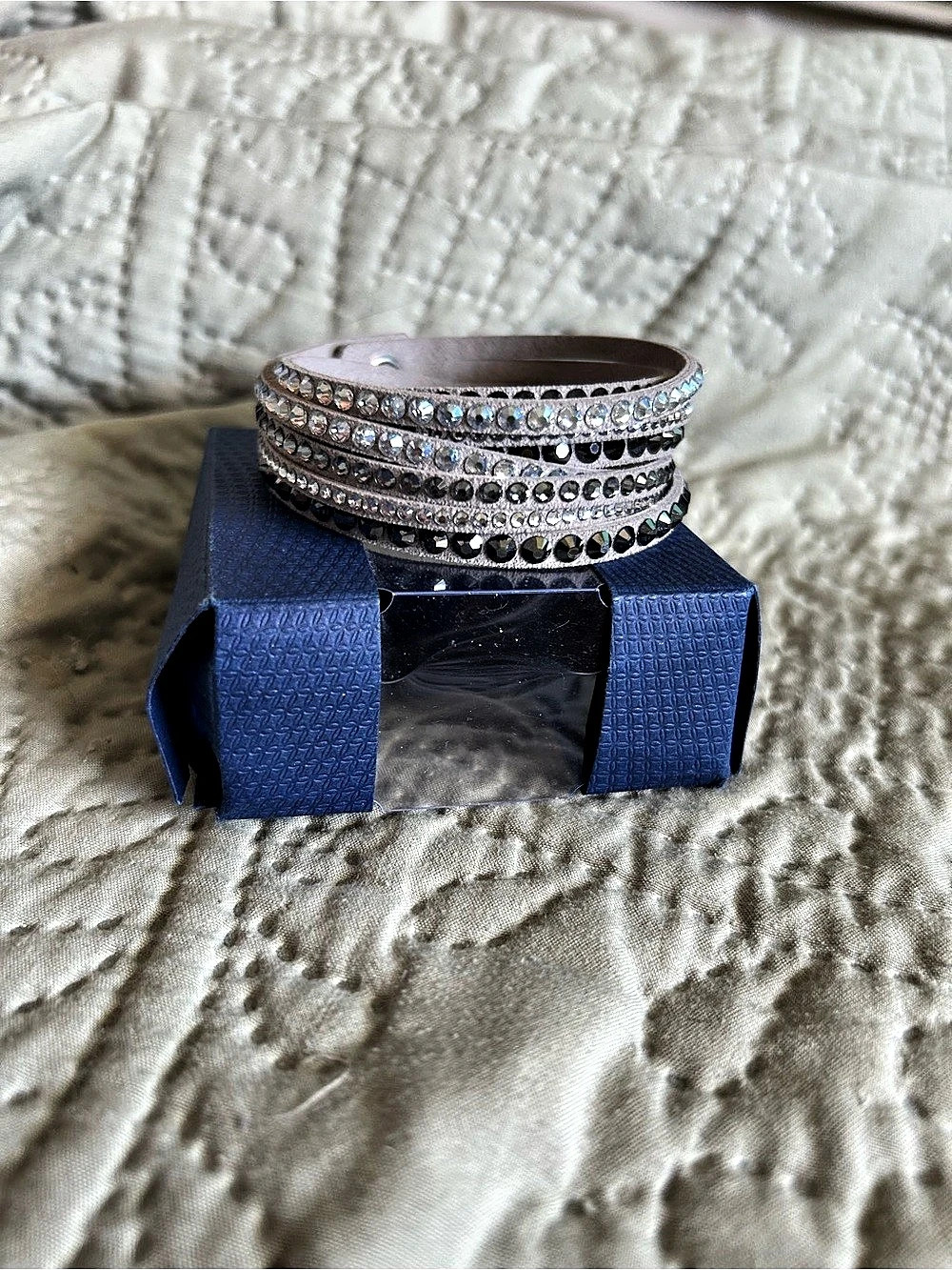 Swarovski Slake Deluxe Crystal Wrap Bracelet in Gray